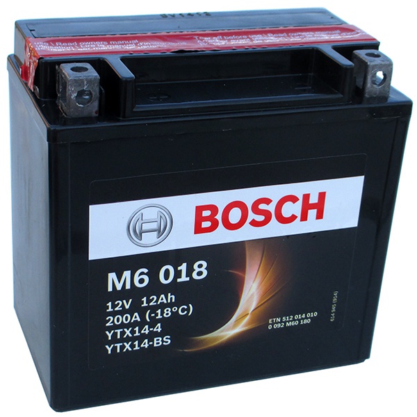Аккумулятор для мотоциклов Bosch YTX14-BS / YTX14-4 12Ah 