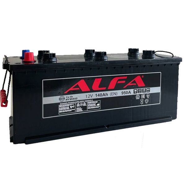 Грузовой аккумулятор ALFA 140 рус -/+ 