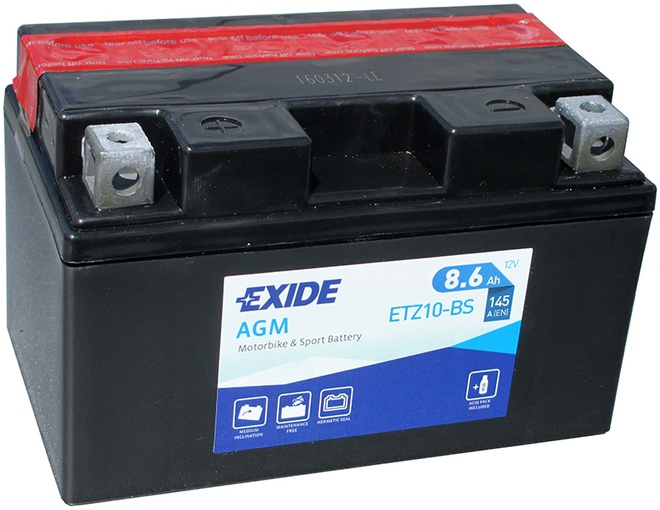 Аккумулятор для мотоциклов Exide 8.6 Ah YTZ 10S-BS 145 A  