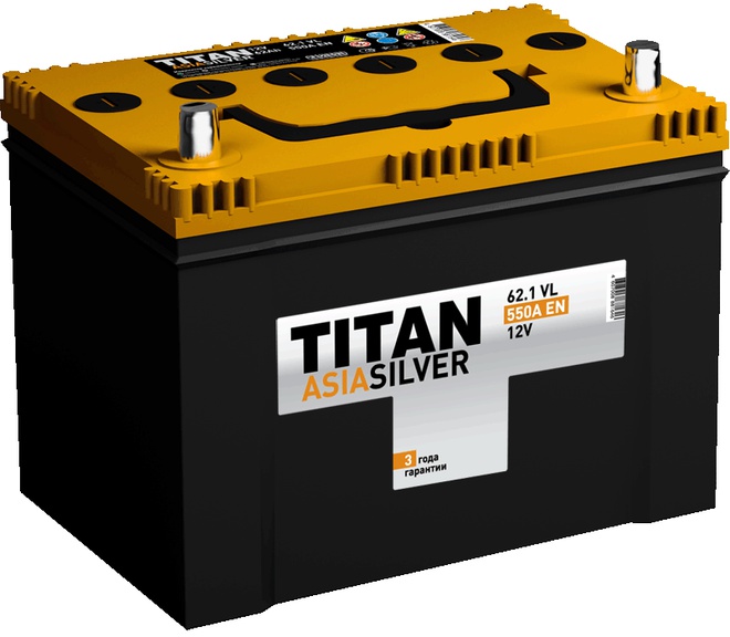 Аккумулятор автомобильный TITAN Asia Silver 62 JR 