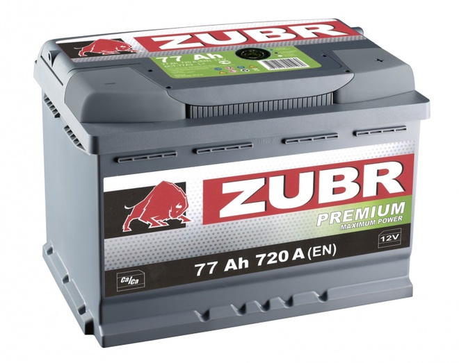Аккумулятор автомобильный 77 ZUBR PREMIUM