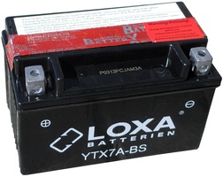 Аккумулятор для мотоциклов LOXA YTX 7A-BS 6Ah 