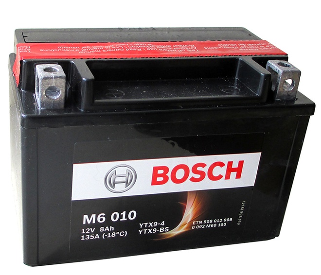 Аккумулятор для мотоциклов Bosch YTX9-BS / YTX9-4 8Ah 
