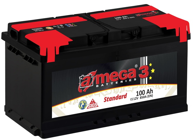 Аккумулятор автомобильный A-mega Standard 100 R 