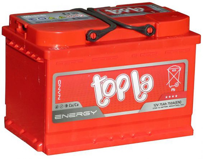 Аккумулятор автомобильный 75 TOPLA Energy L+