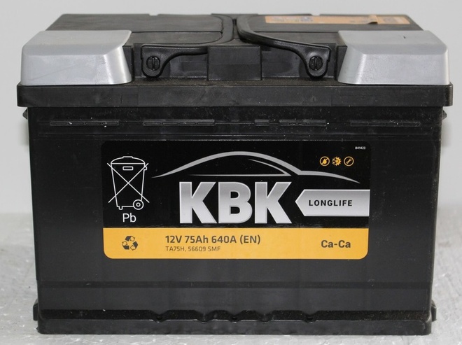Аккумулятор автомобильный KBK 75 R new 