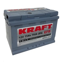 Аккумулятор автомобильный KRAFT EFB 75 R 