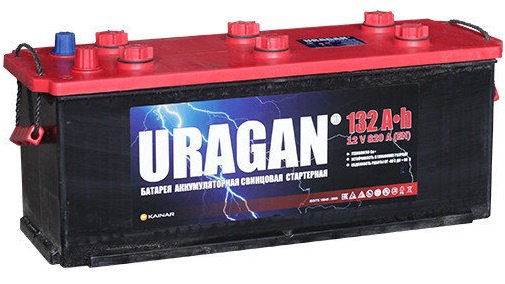 Грузовой аккумулятор URAGAN 132 R+ 