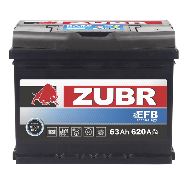 Аккумулятор автомобильный 63 ZUBR EFB