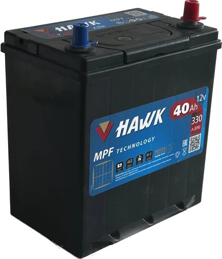 Аккумулятор автомобильный HAWK Asia 40 JR 