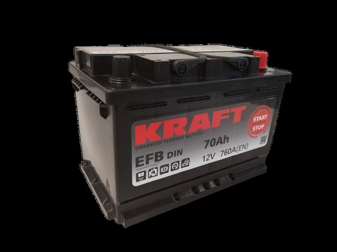 Аккумулятор автомобильный KRAFT EFB 70 R 