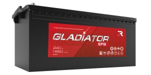 Грузовой аккумулятор GLADIATOR EFB 240 евро +/- 