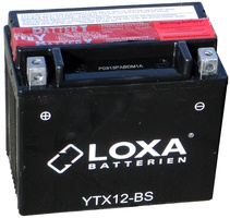 Аккумулятор для мотоциклов LOXA YTX 12-BS 10Ah 